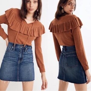 Madewell Raw Hem Denim Skirt Size